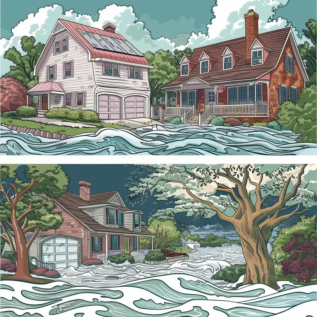 Comparison of flood insurance and homeowners insurance with flood and burst pipe scenarios